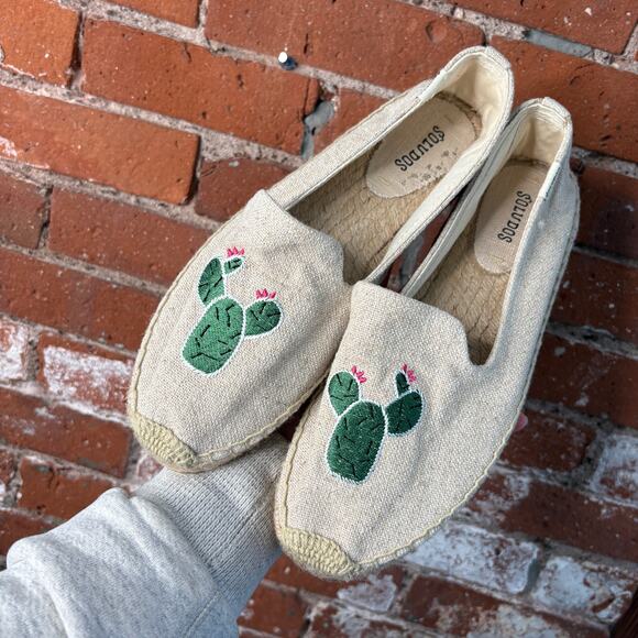 Soludos Cactus Smoking Slipper in Sand Sz 9.5 Espadrille Flats Summer Platform - Picture 1 of 8